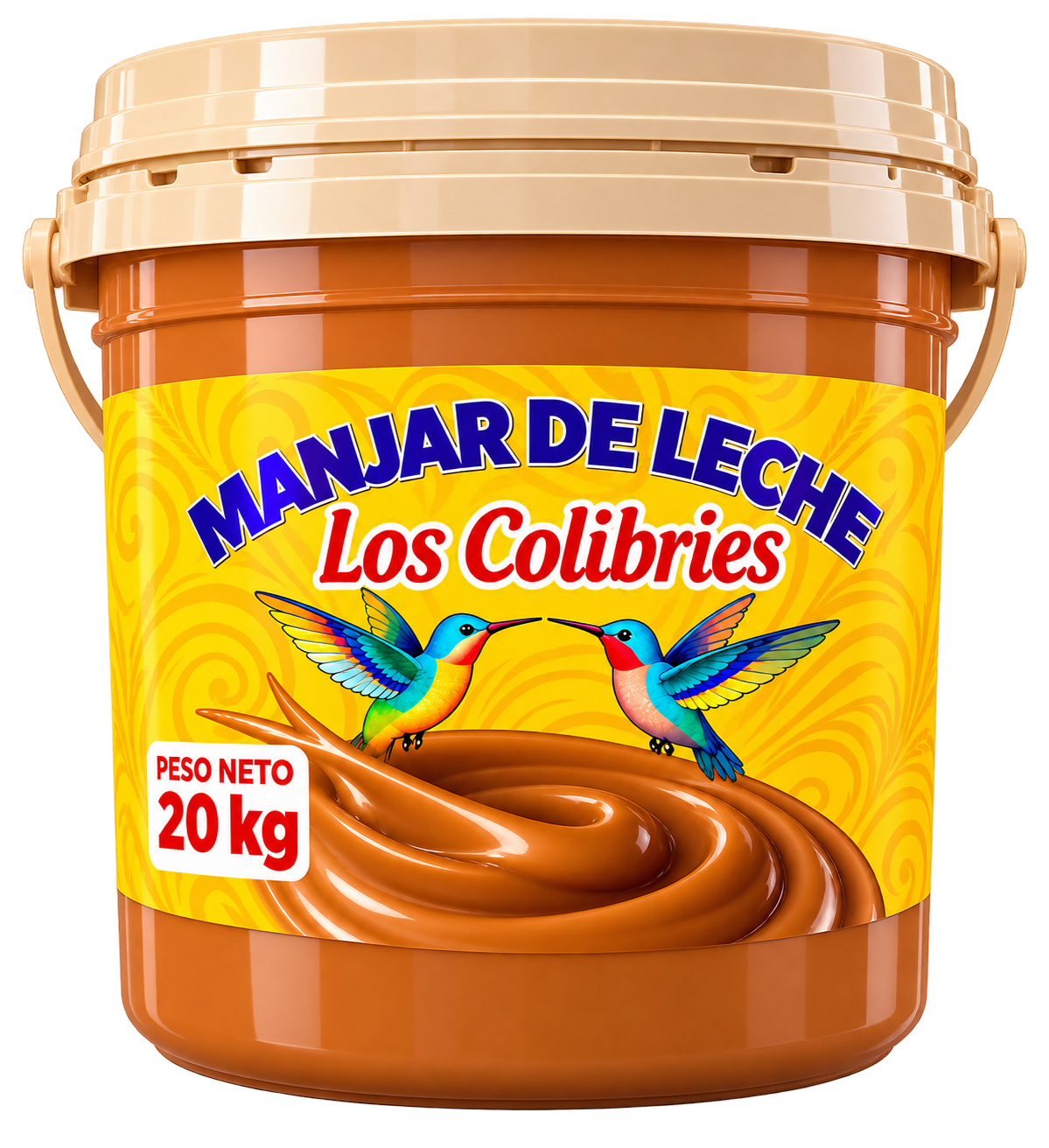 cubeta de manjar de leche los colibríes